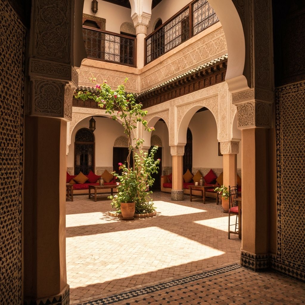 Moroccan riad courtyard